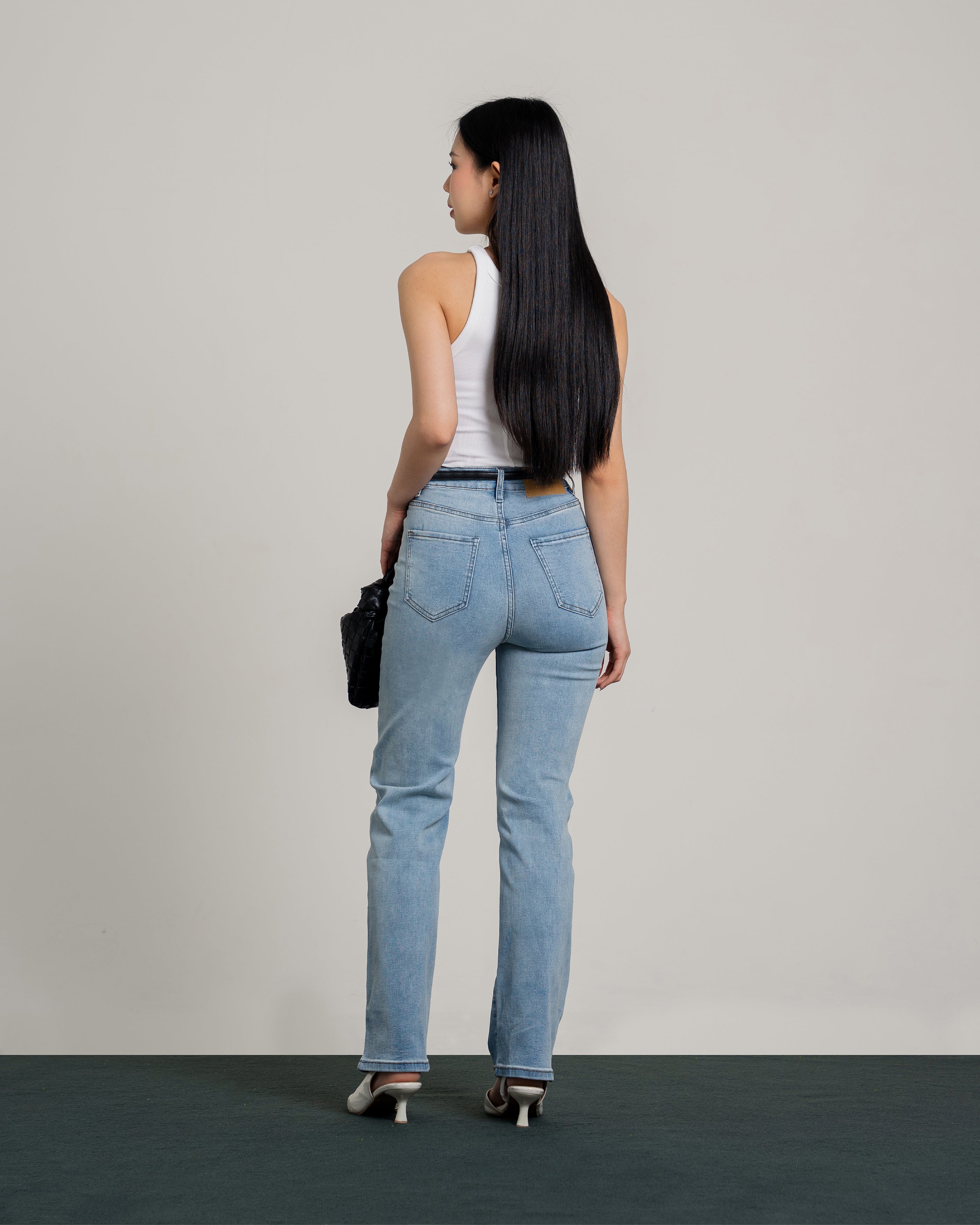 90's Highwaist Straight Jeans in Light Blue