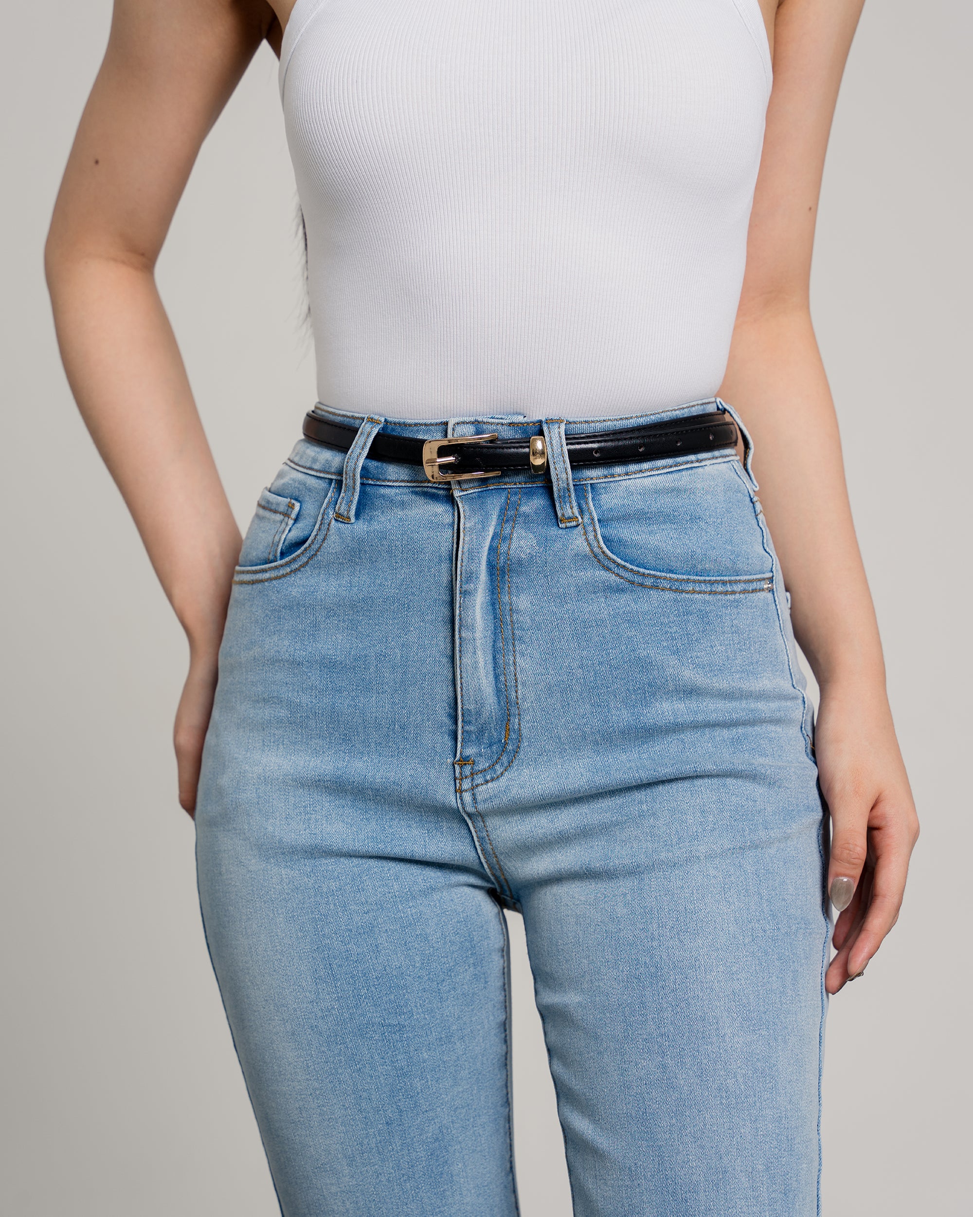 90's Highwaist Straight Jeans in Light Blue