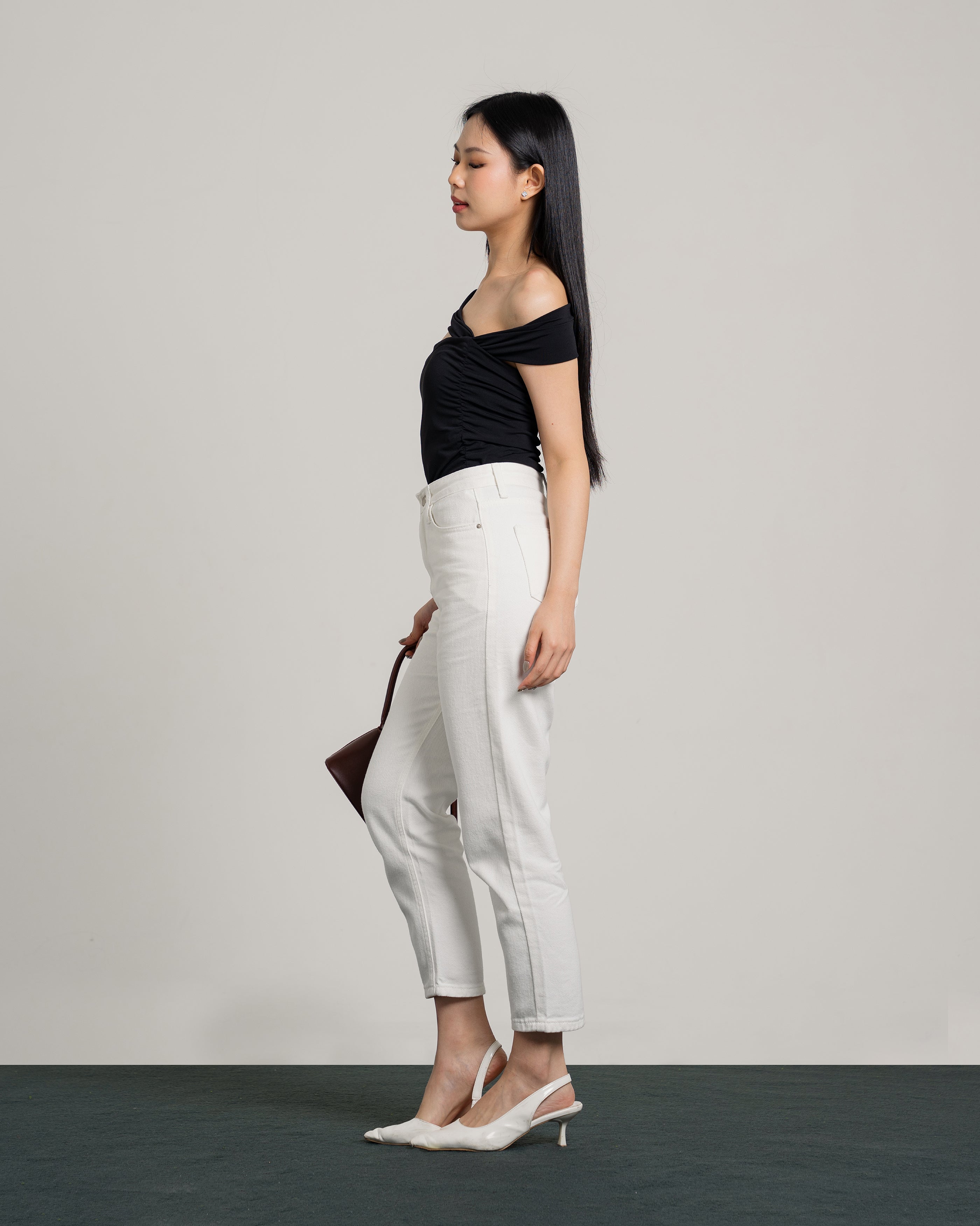 Boston Highwaist Mom Jeans in White