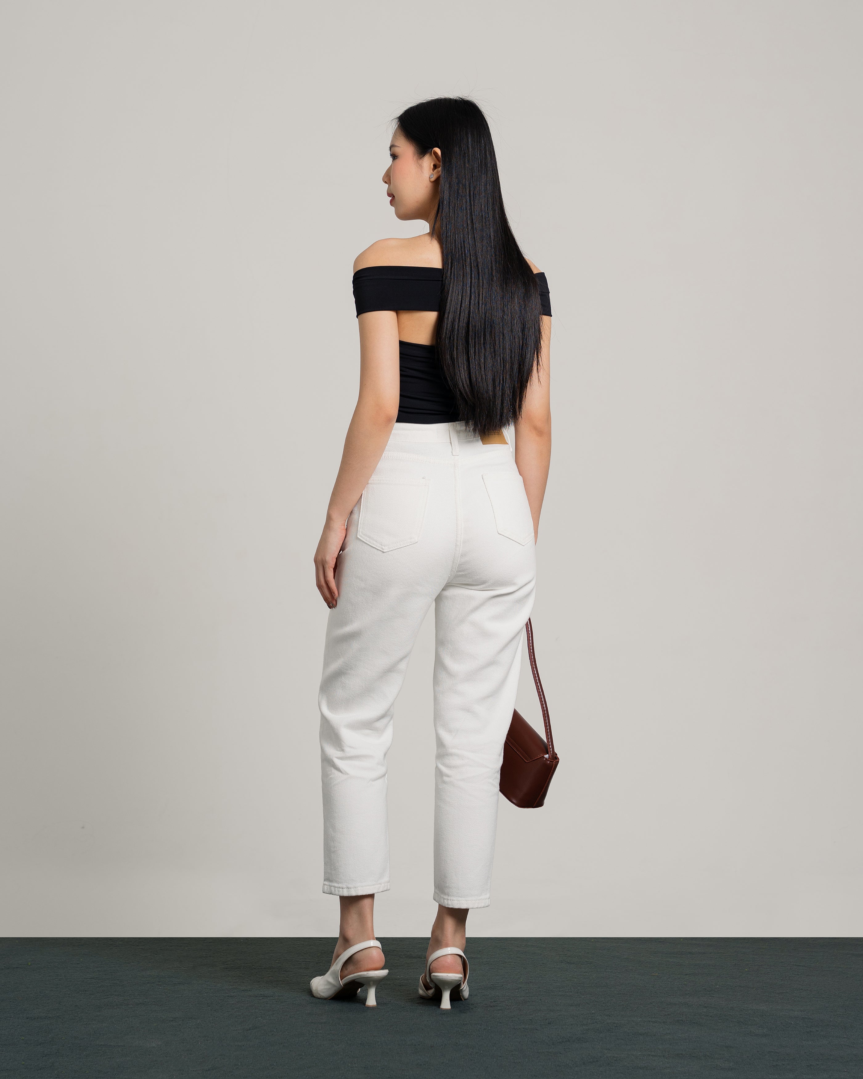 Boston Highwaist Mom Jeans in White