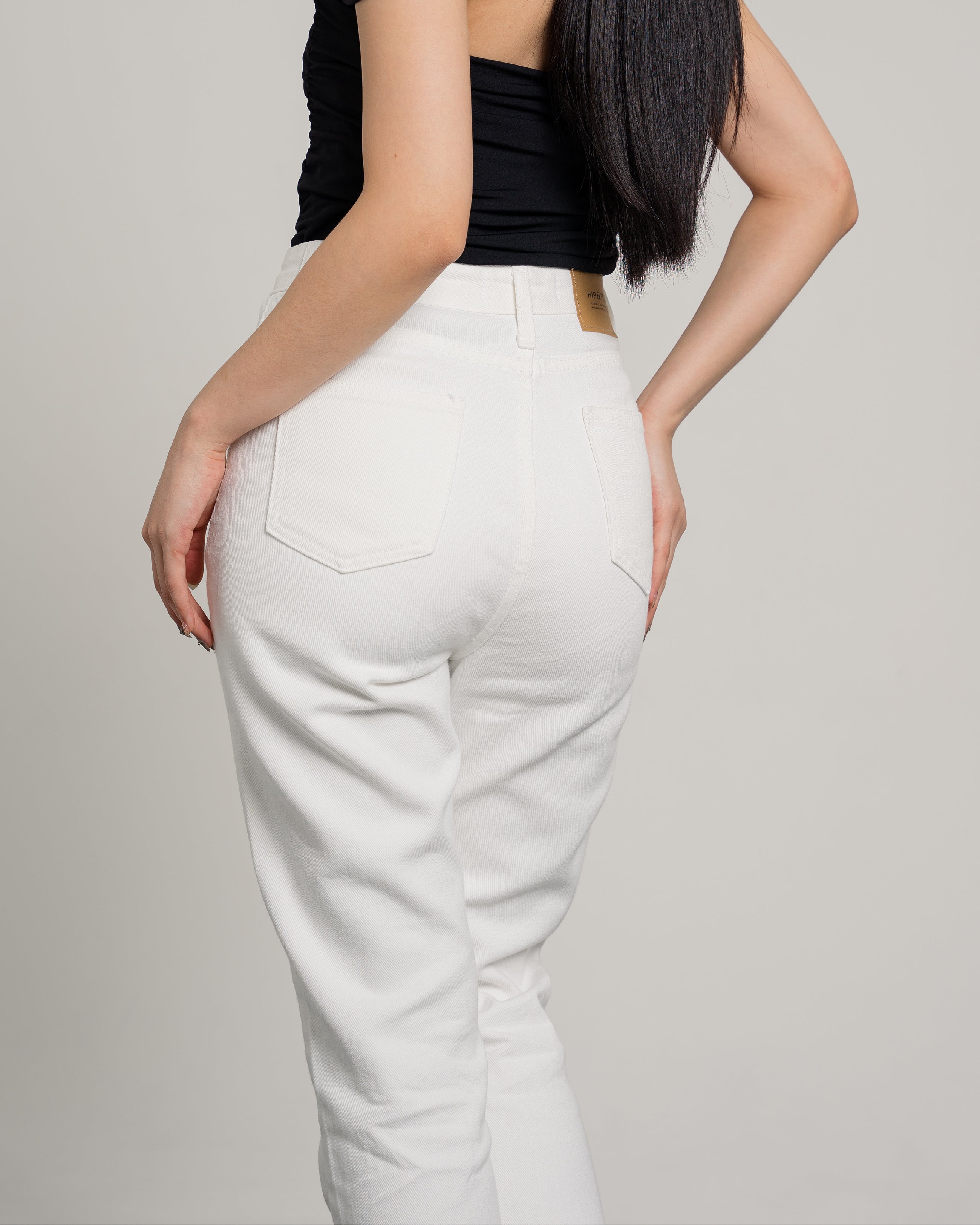 Boston Highwaist Mom Jeans in White