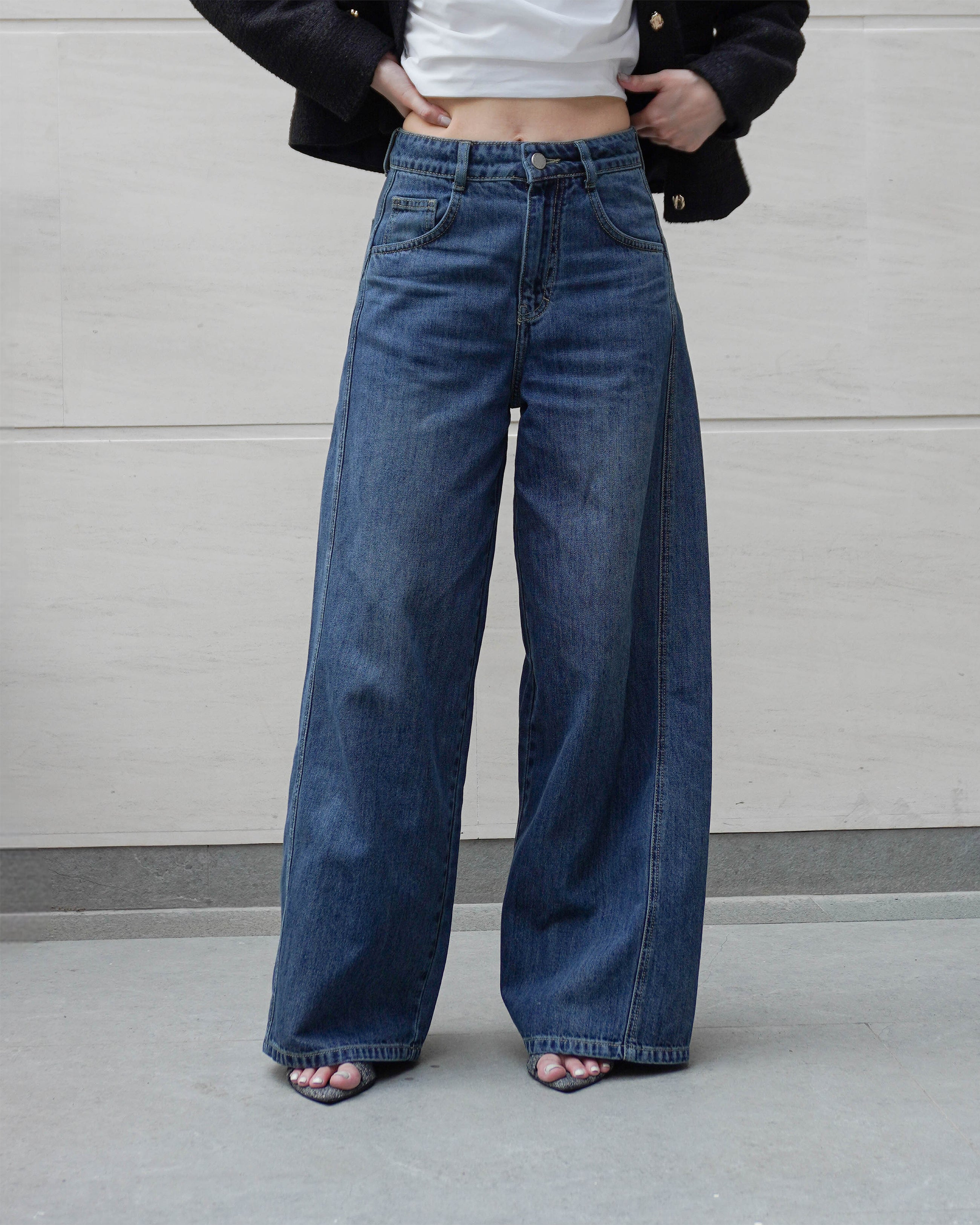 REAL Wide Jeans Dark Blue