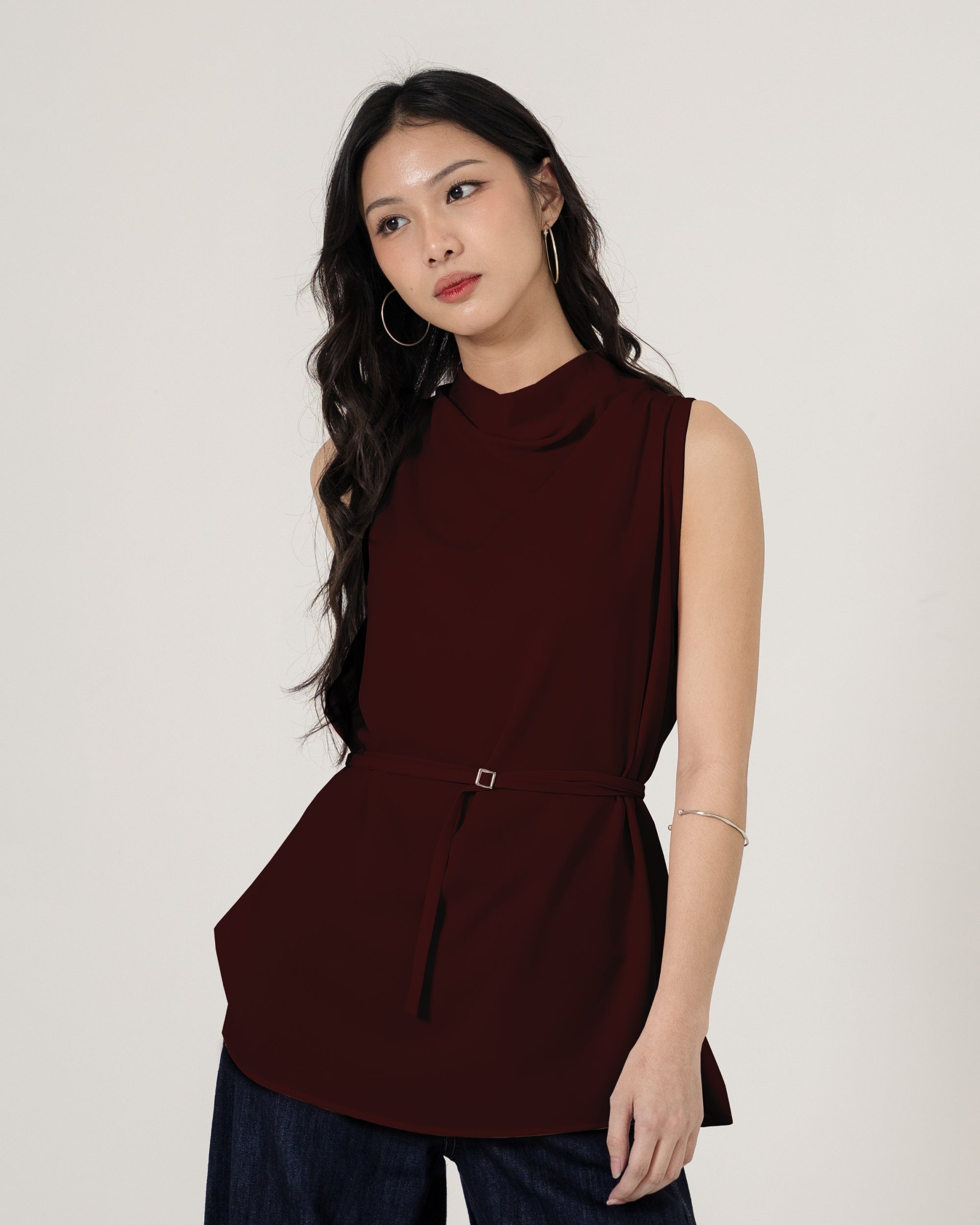 Clyde Top in Maroon