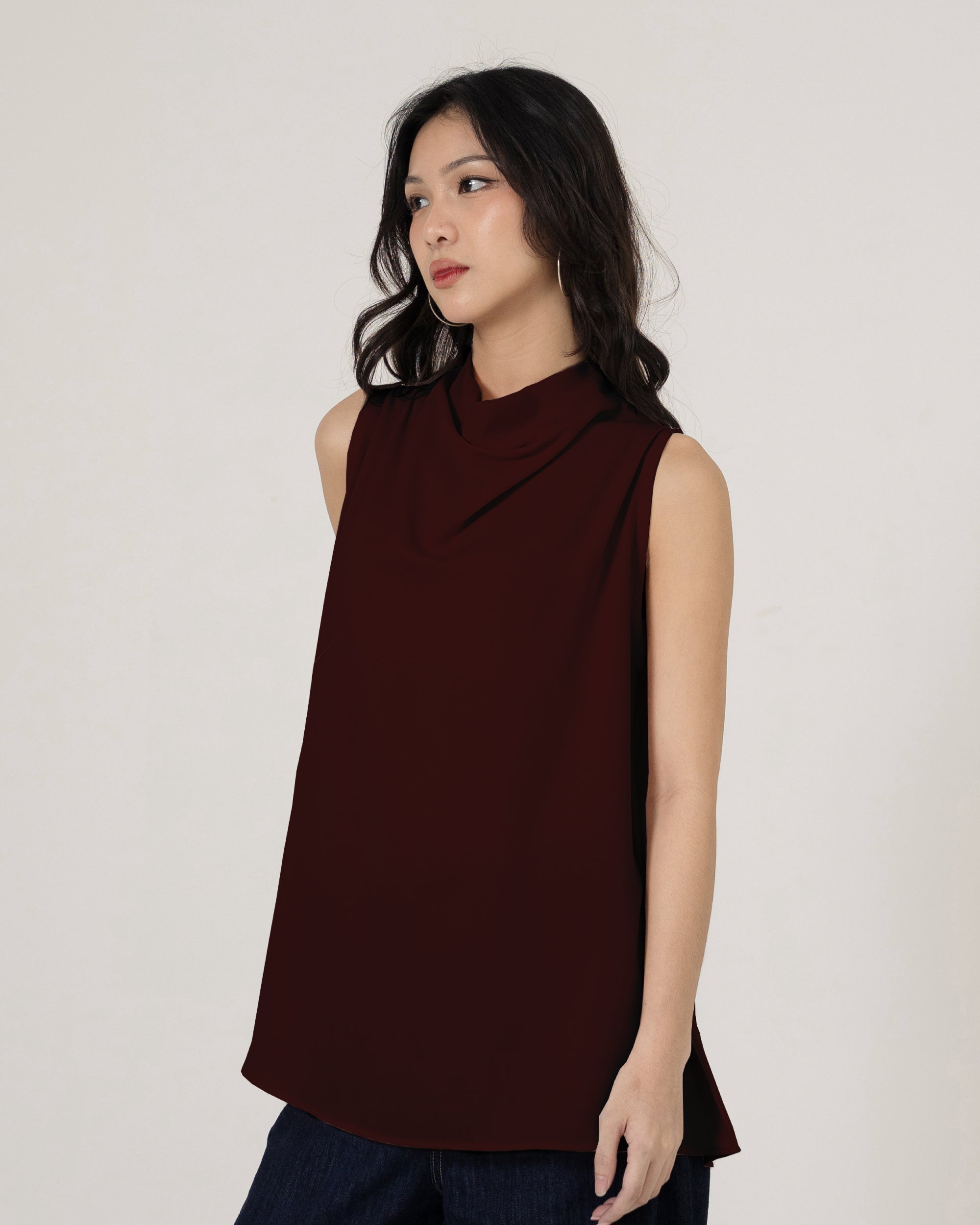 Clyde Top in Maroon
