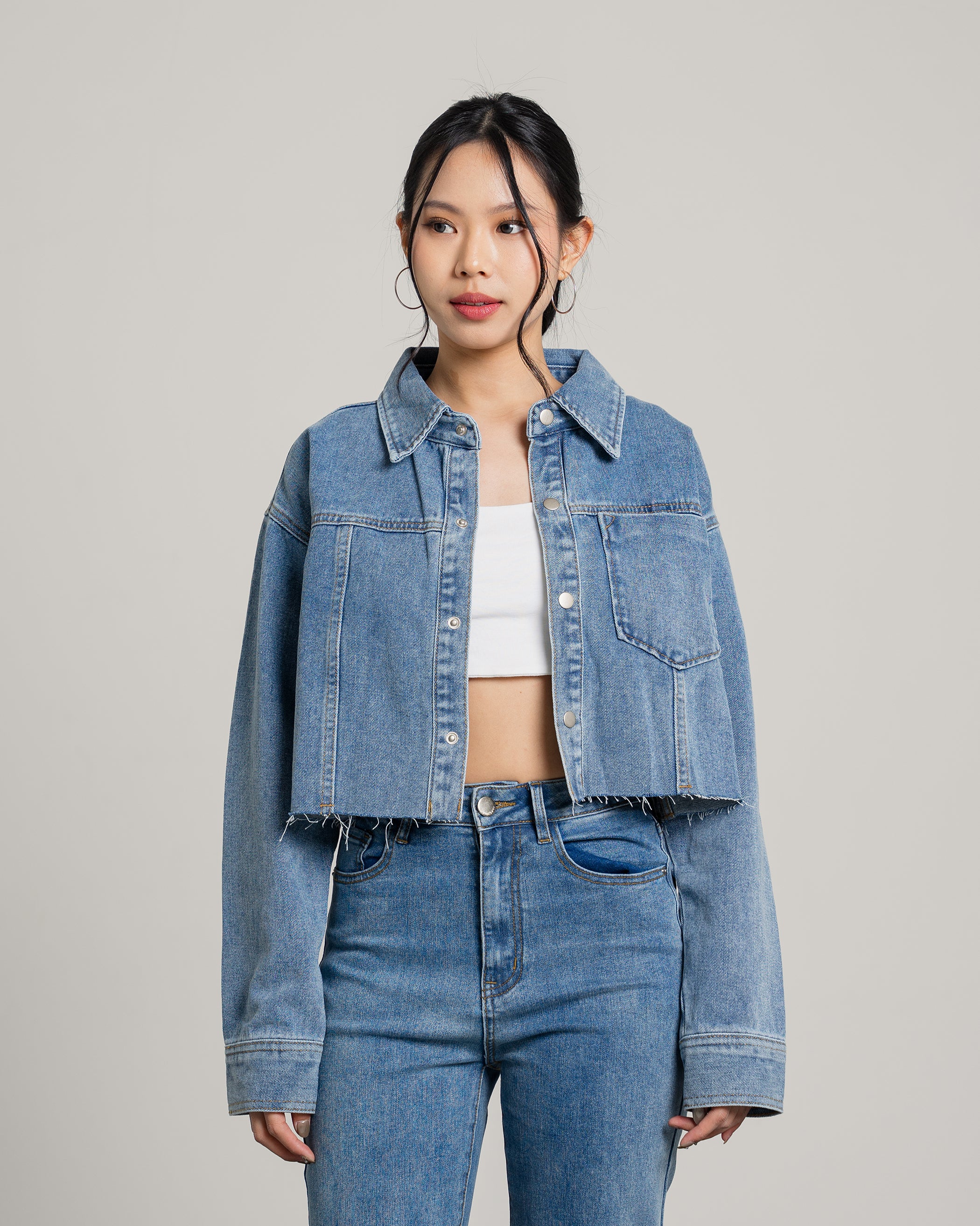 Davine Cropped Denim Jacket