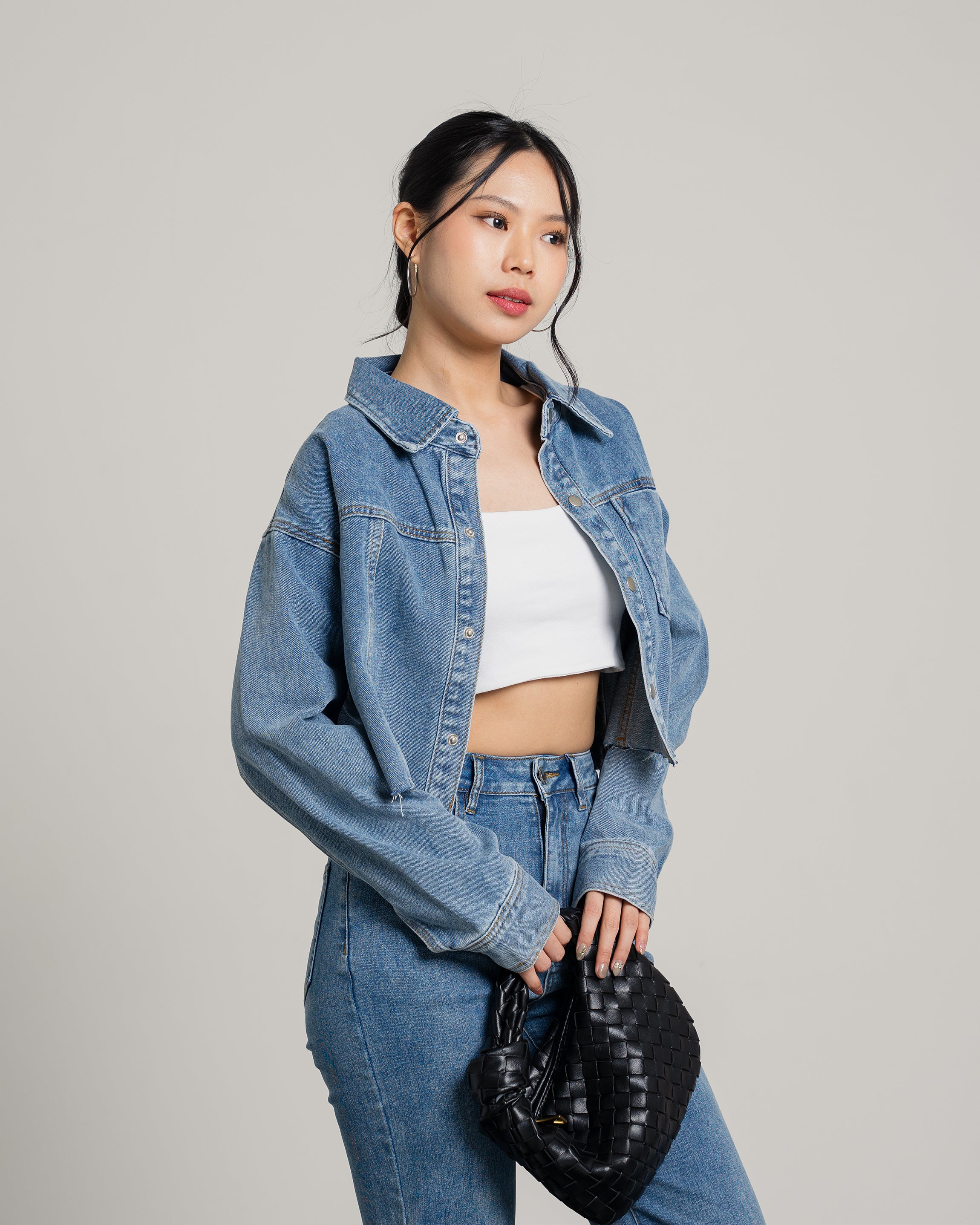 Davine Cropped Denim Jacket