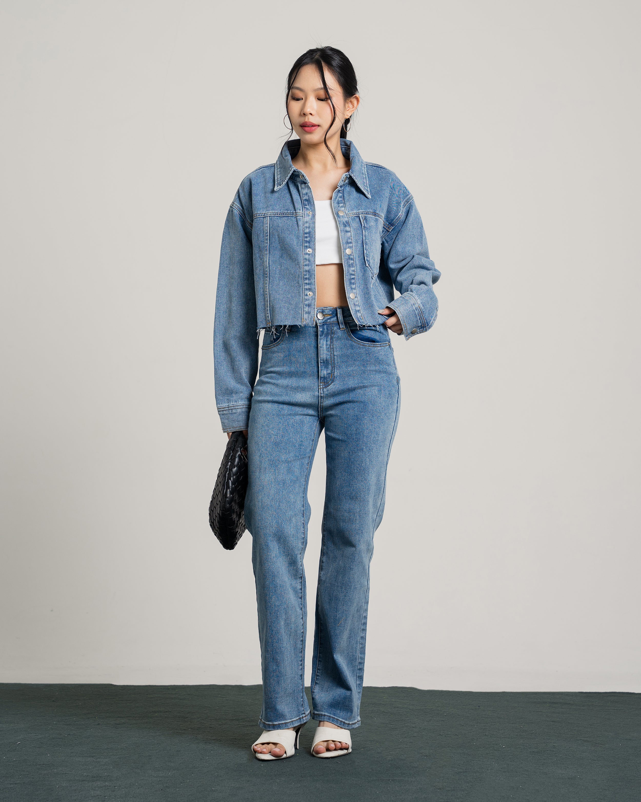 Davine Cropped Denim Jacket