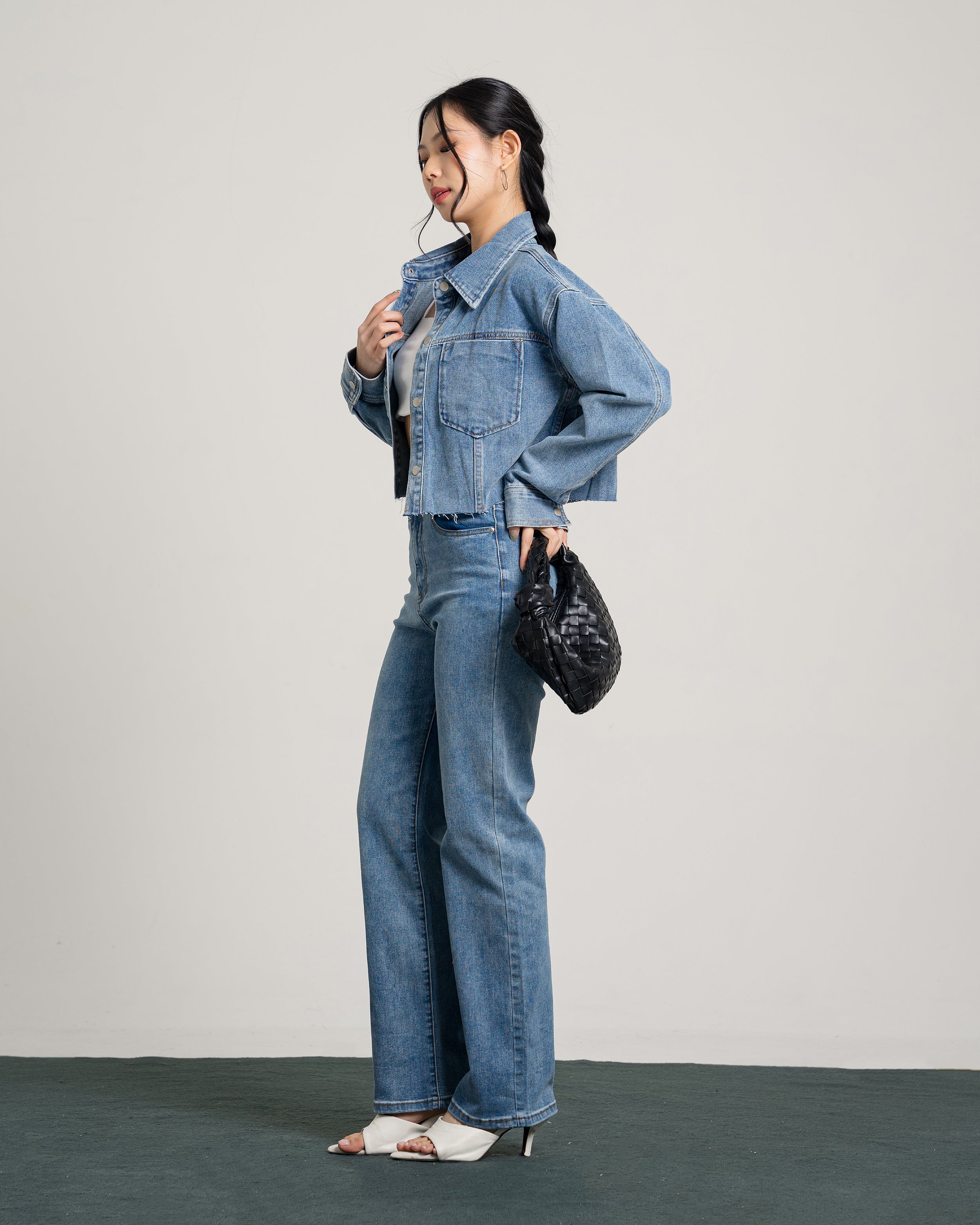 Davine Cropped Denim Jacket