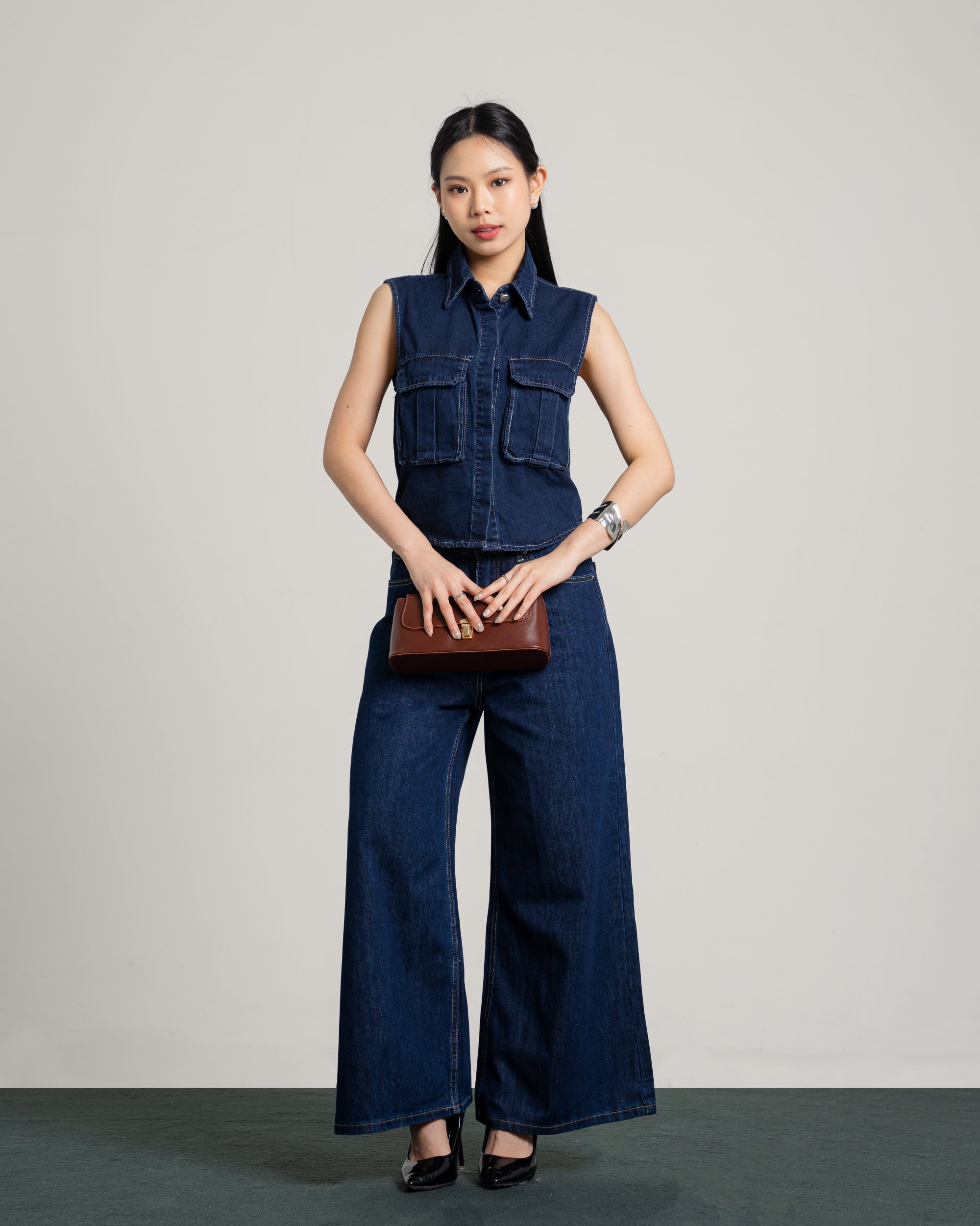 Edith Sleeveless Denim Top