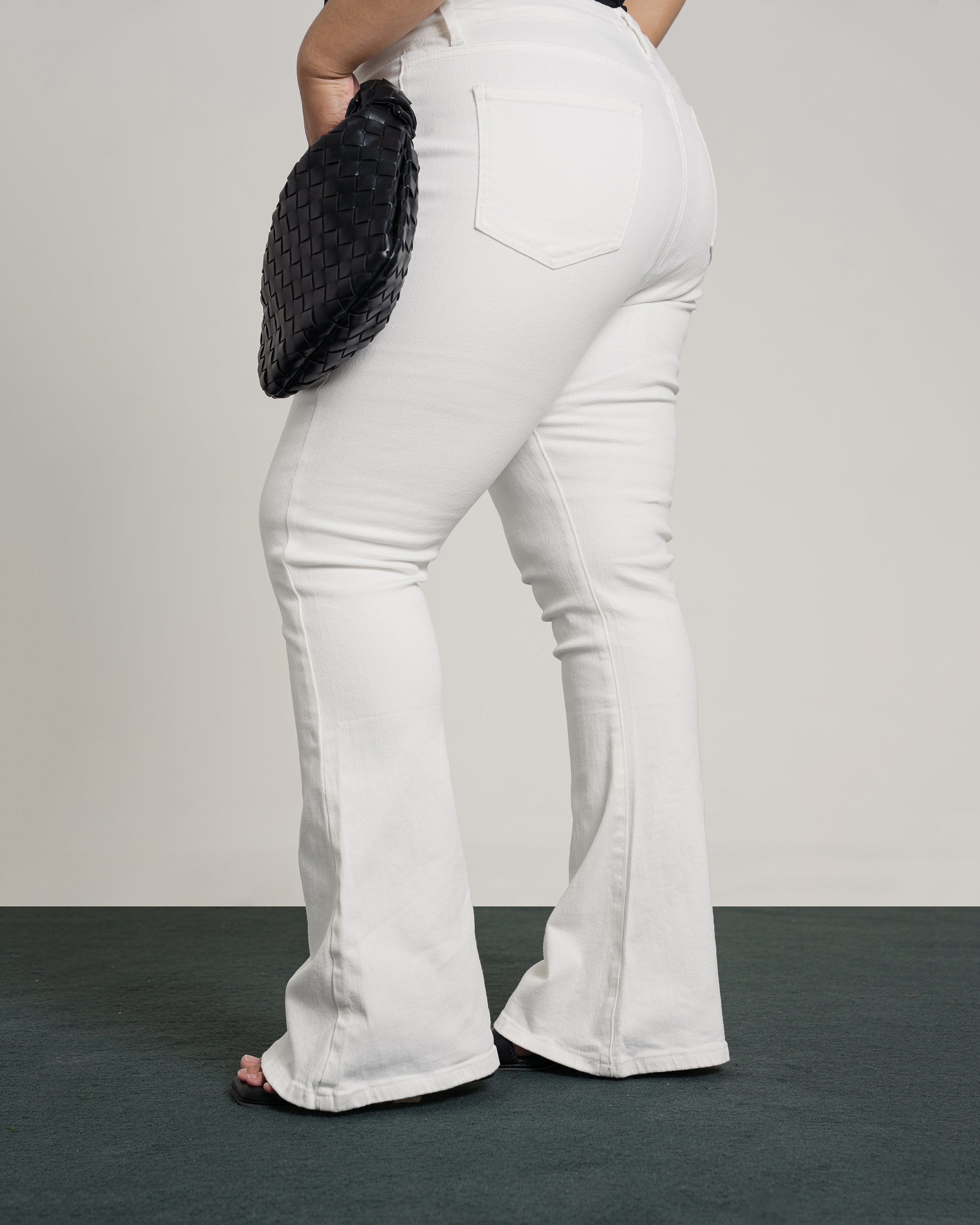 Kelly Petite Flare Jeans in White