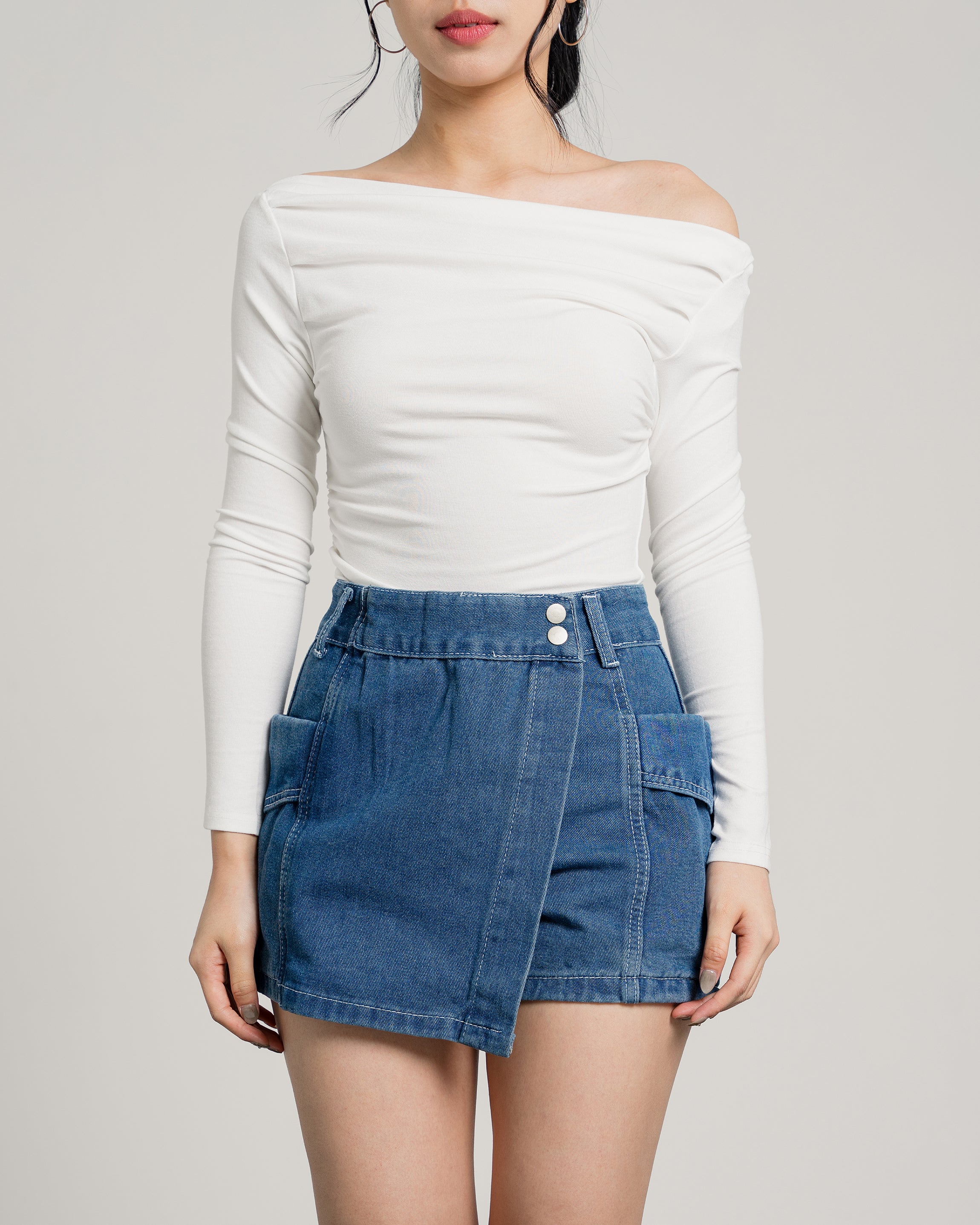 Monet Highwaist Skort Jeans Darkblue