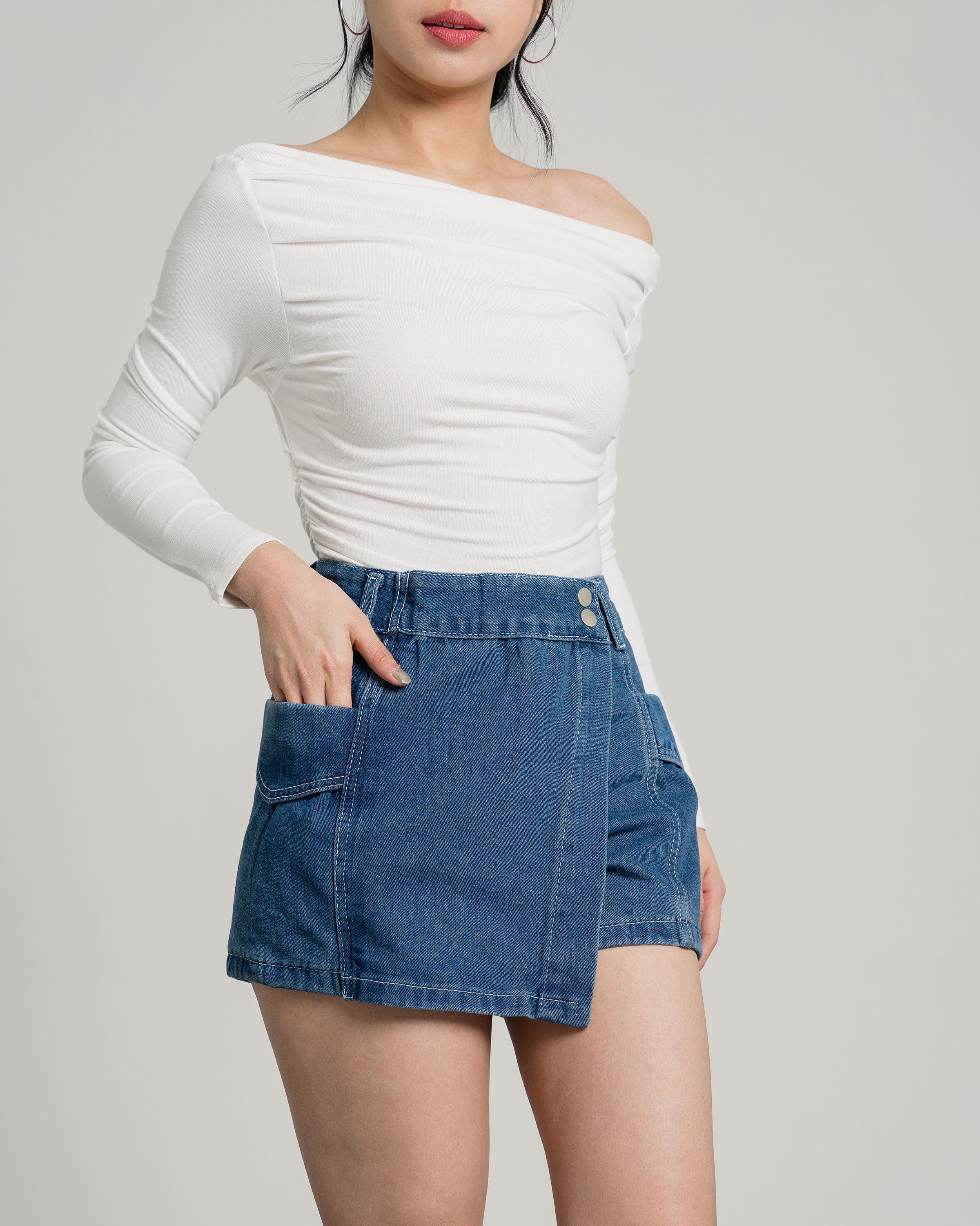 Monet Highwaist Skort Jeans Darkblue