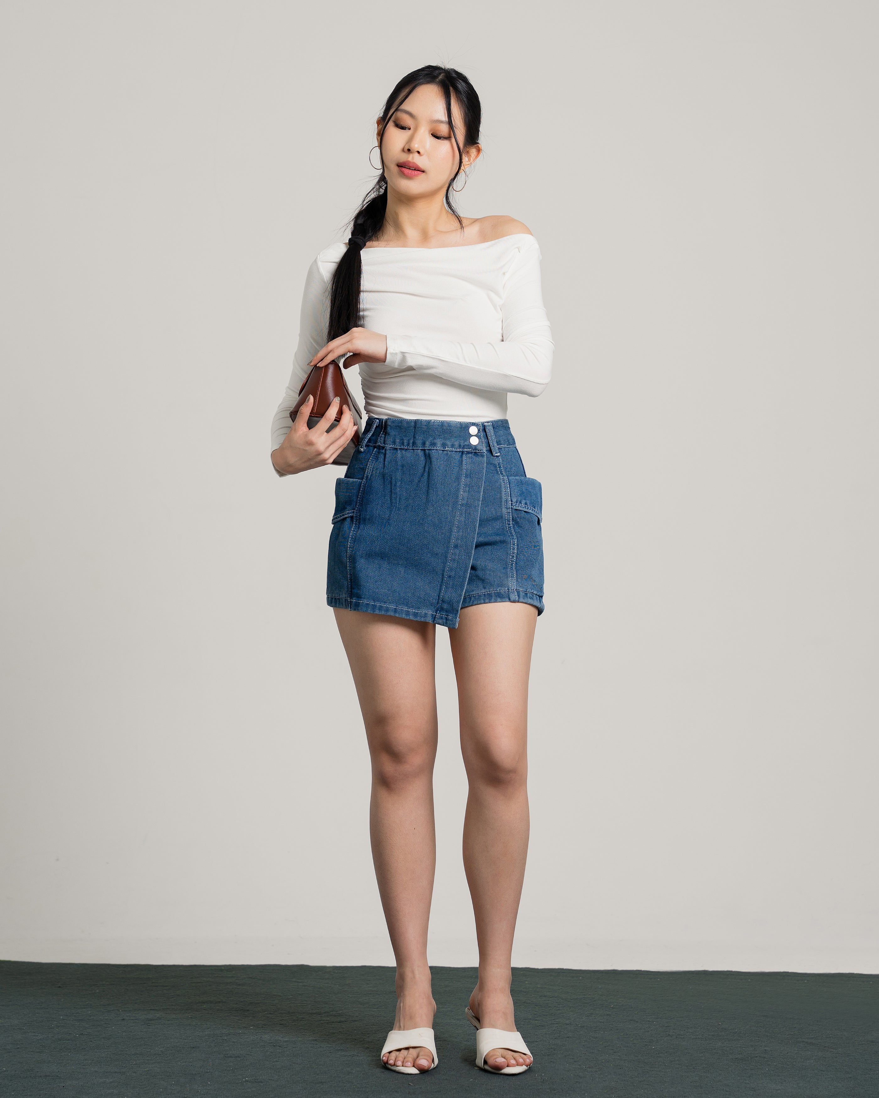 Monet Highwaist Skort Jeans Darkblue