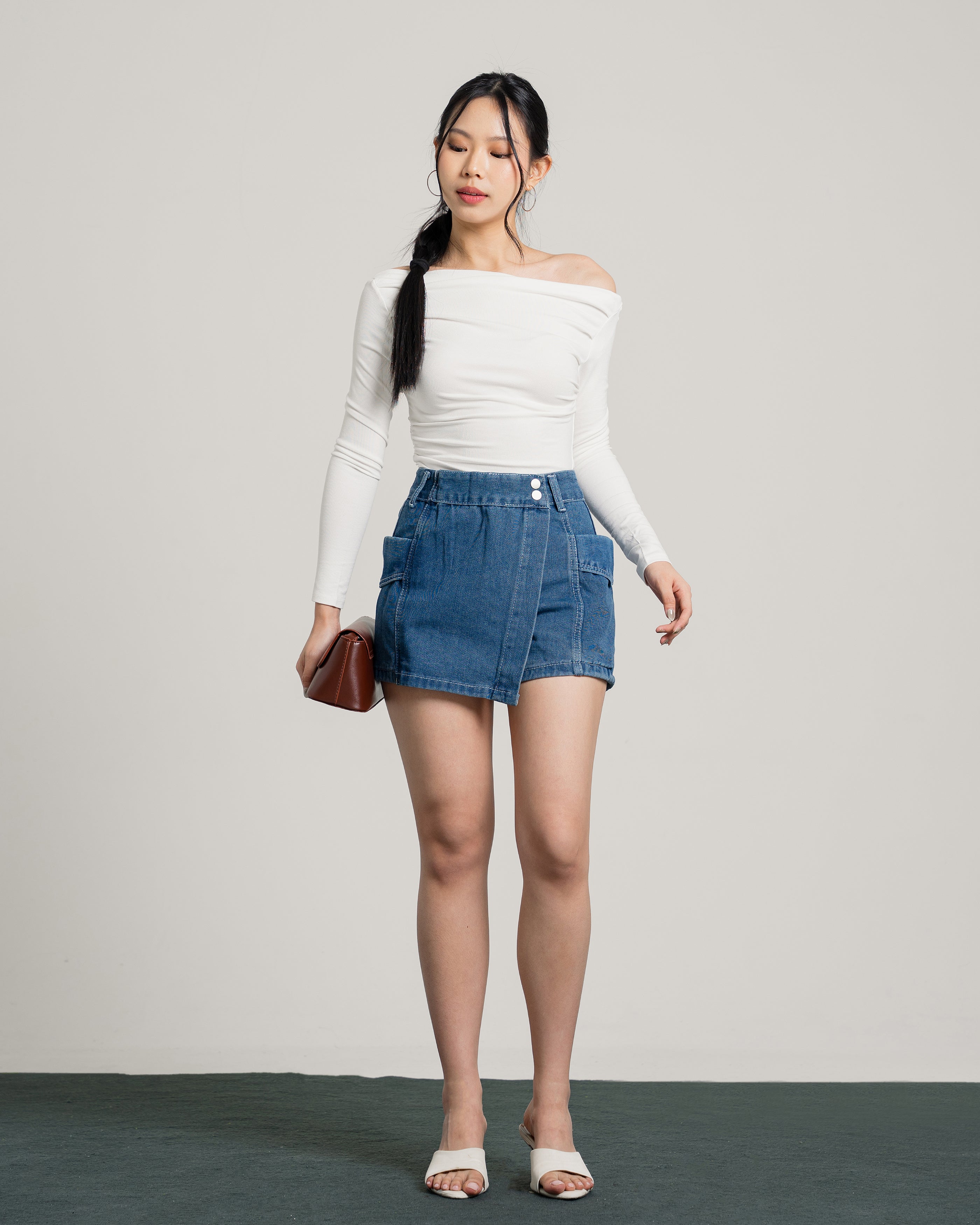 Monet Highwaist Skort Jeans Darkblue