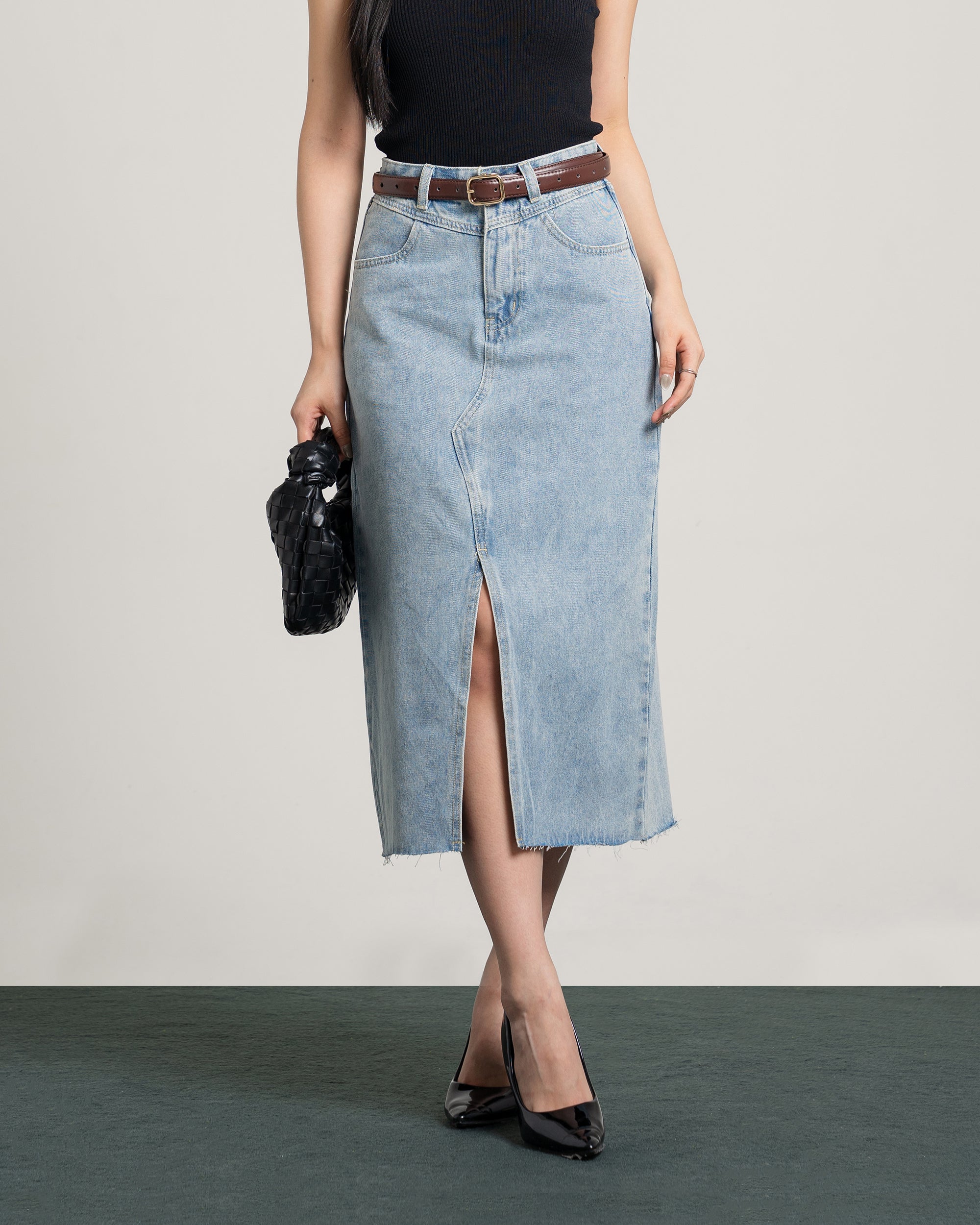 Saddie Maxi Jeans Skirt