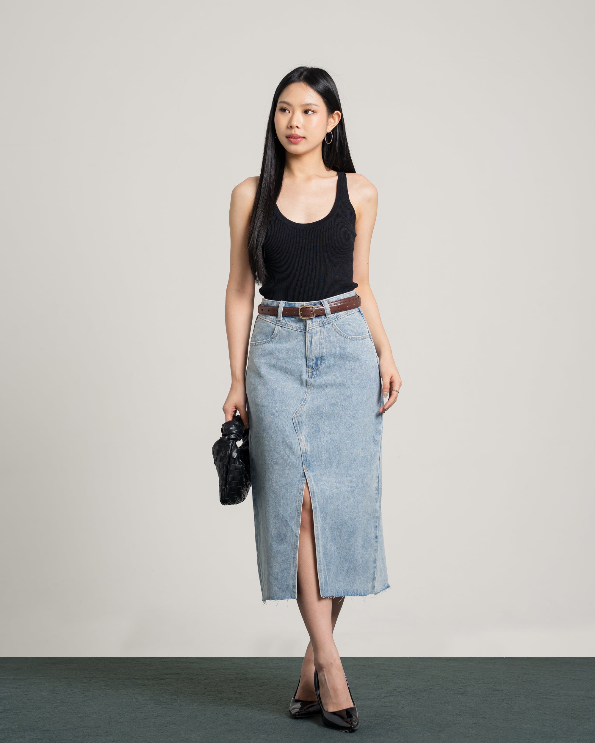 Saddie Maxi Jeans Skirt