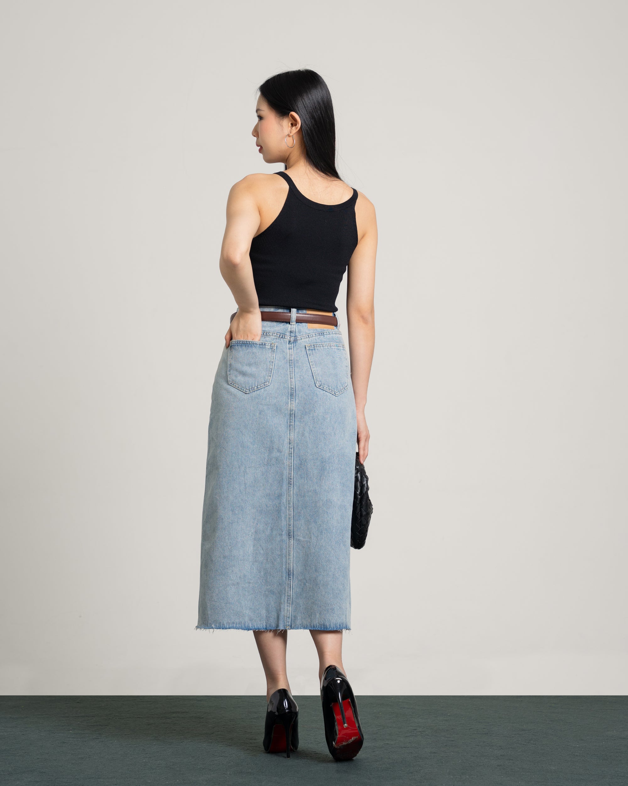 Saddie Maxi Jeans Skirt