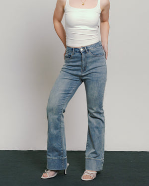 Ashley Flare Jeans Petite in Light Blue