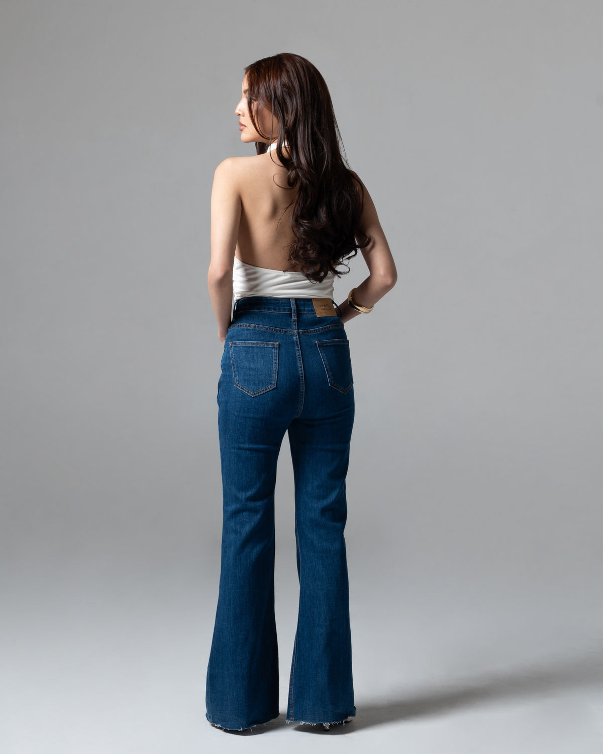 Blair Cutbray Jeans Dark Blue, regular size, tampak belakang