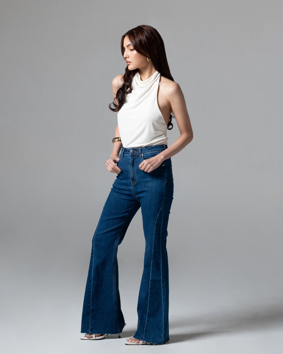 Blair Cutbray Jeans Dark Blue, regular size, tampak depan