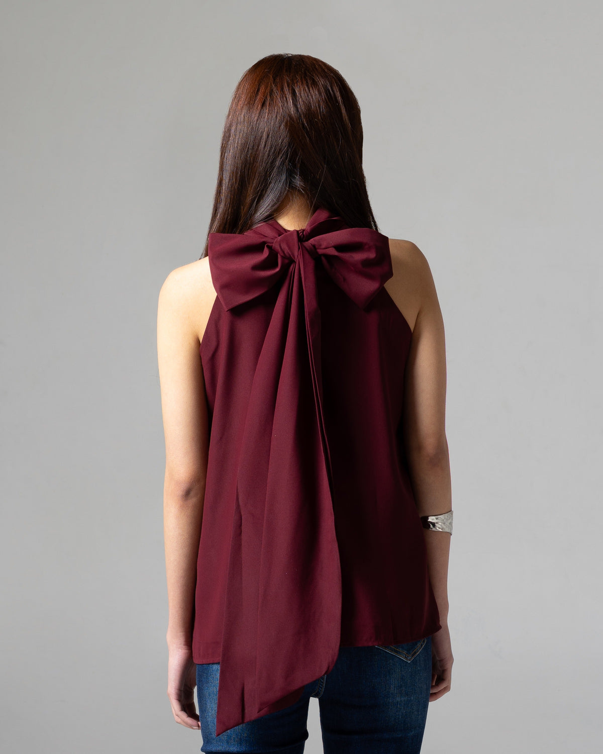 Bonnie Top Maroon, regular size, detail belakang