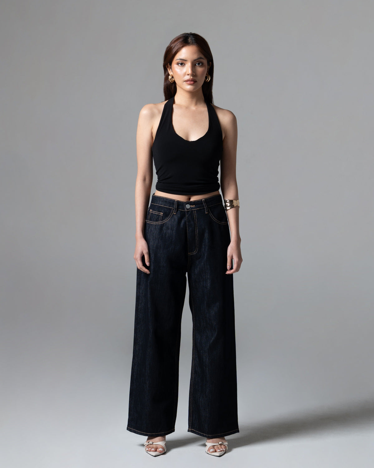 Cerise Straight Baggy Jeans, regular size, tampak depan