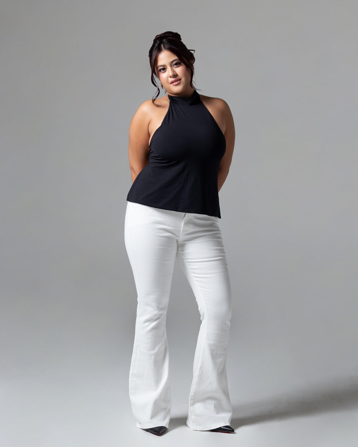 Kelly Flare Jeans White, mid size, tampak depan