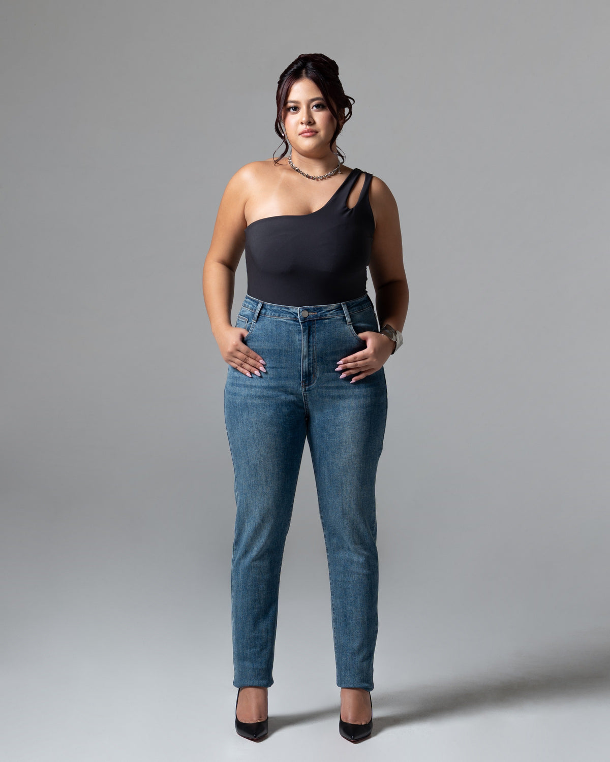 Khiel Skinny Jeans, mid size, tampak depan