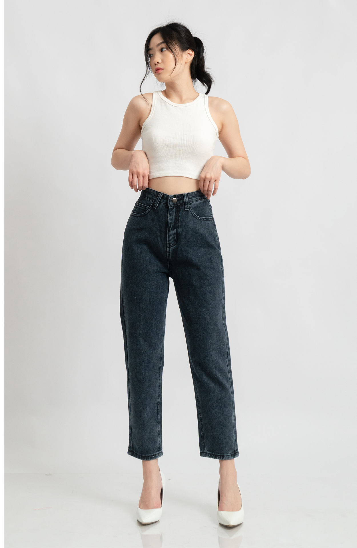 Boston Highwaist Mom Jeans in Lightblue