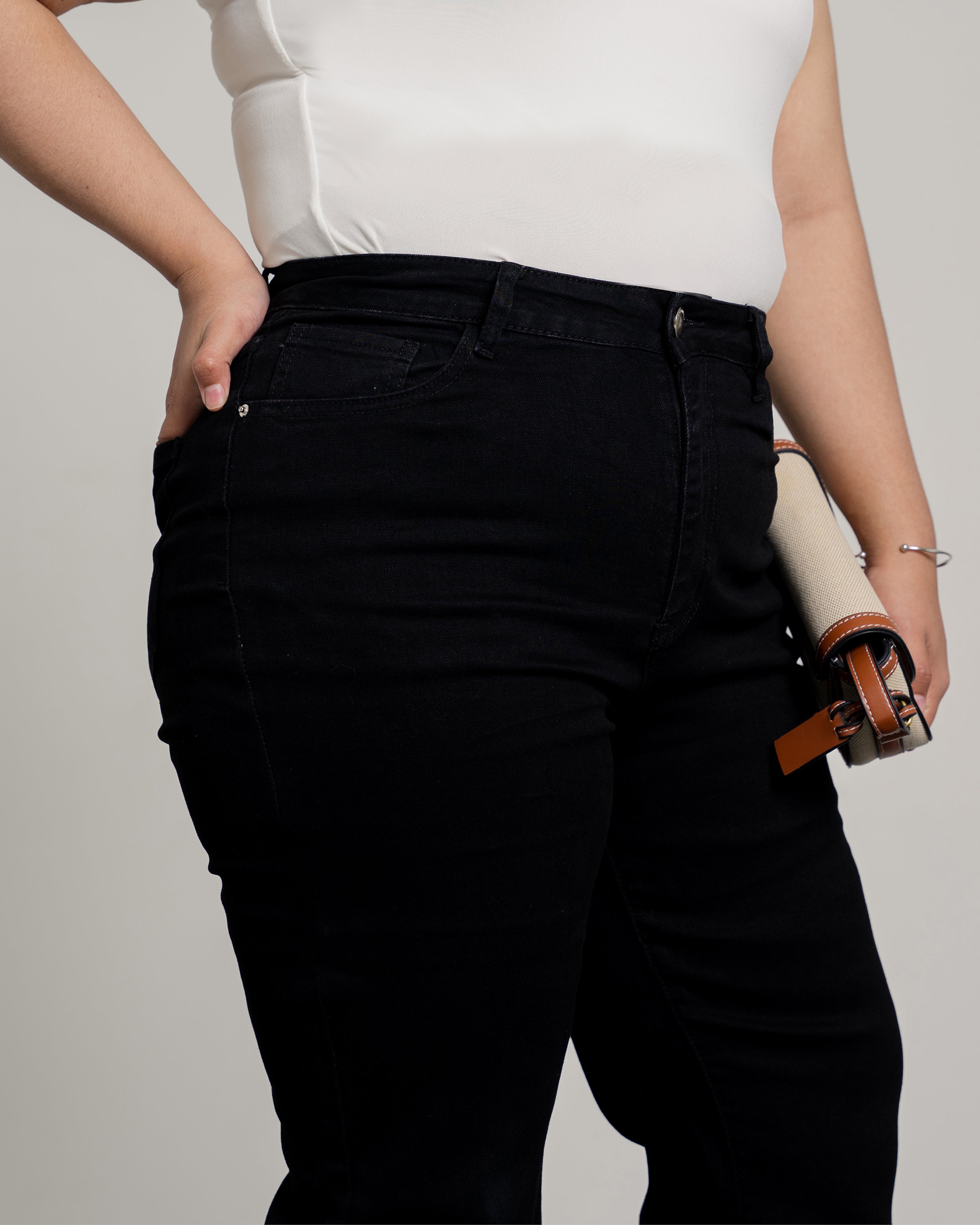 90's Highwaist Straight Jeans in Black