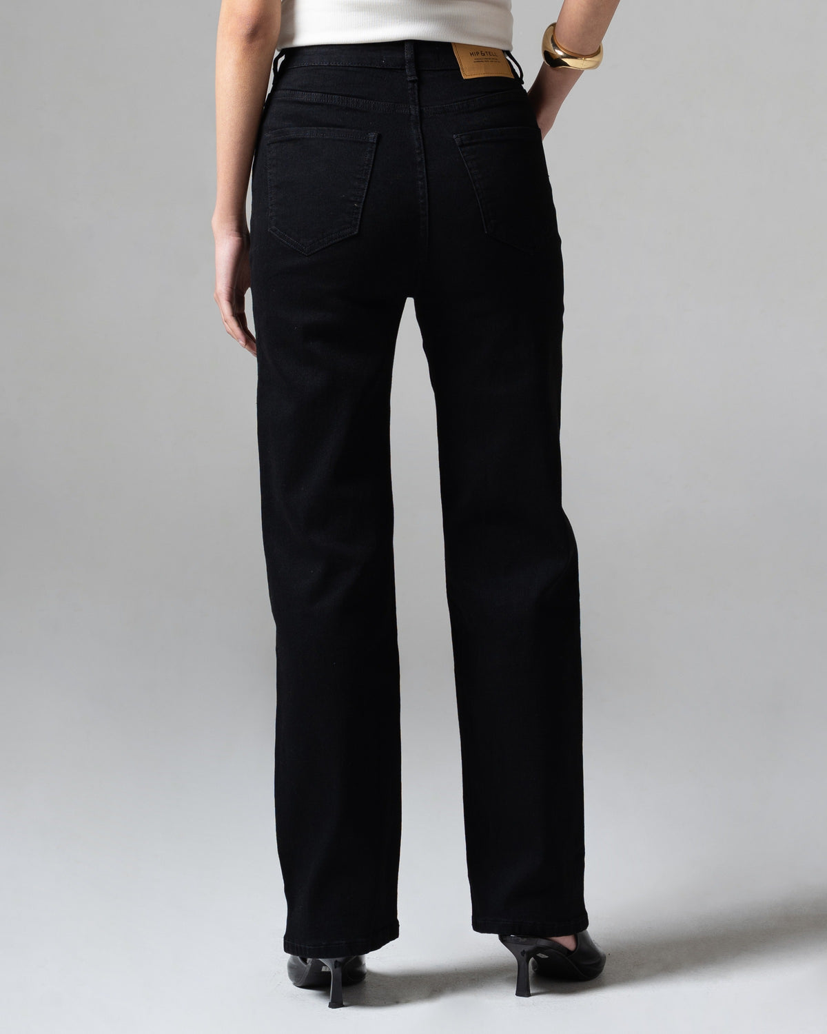 90's Straight Jeans Black, detail belakang