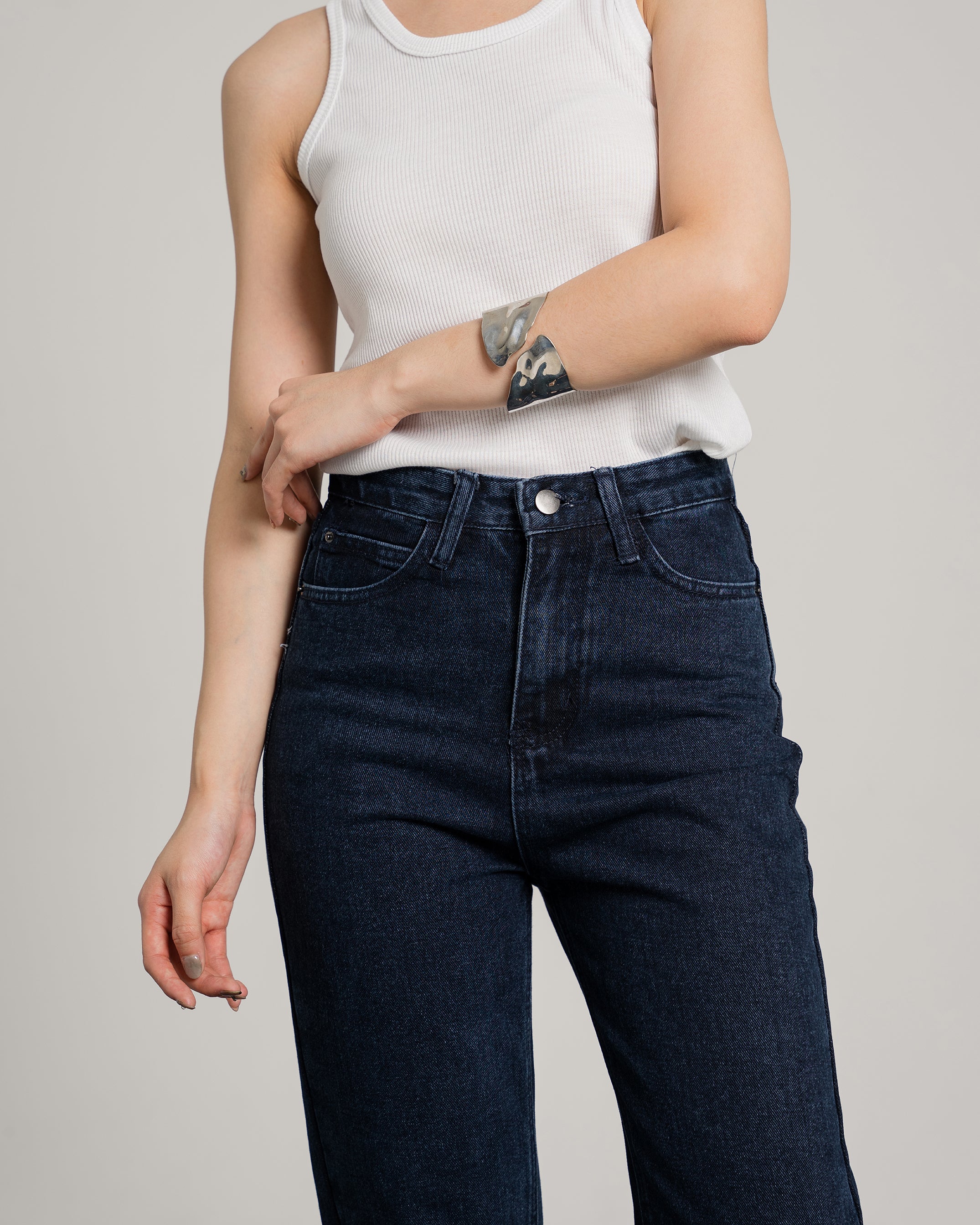 Boston Highwaist Mom Jeans in Blackblue