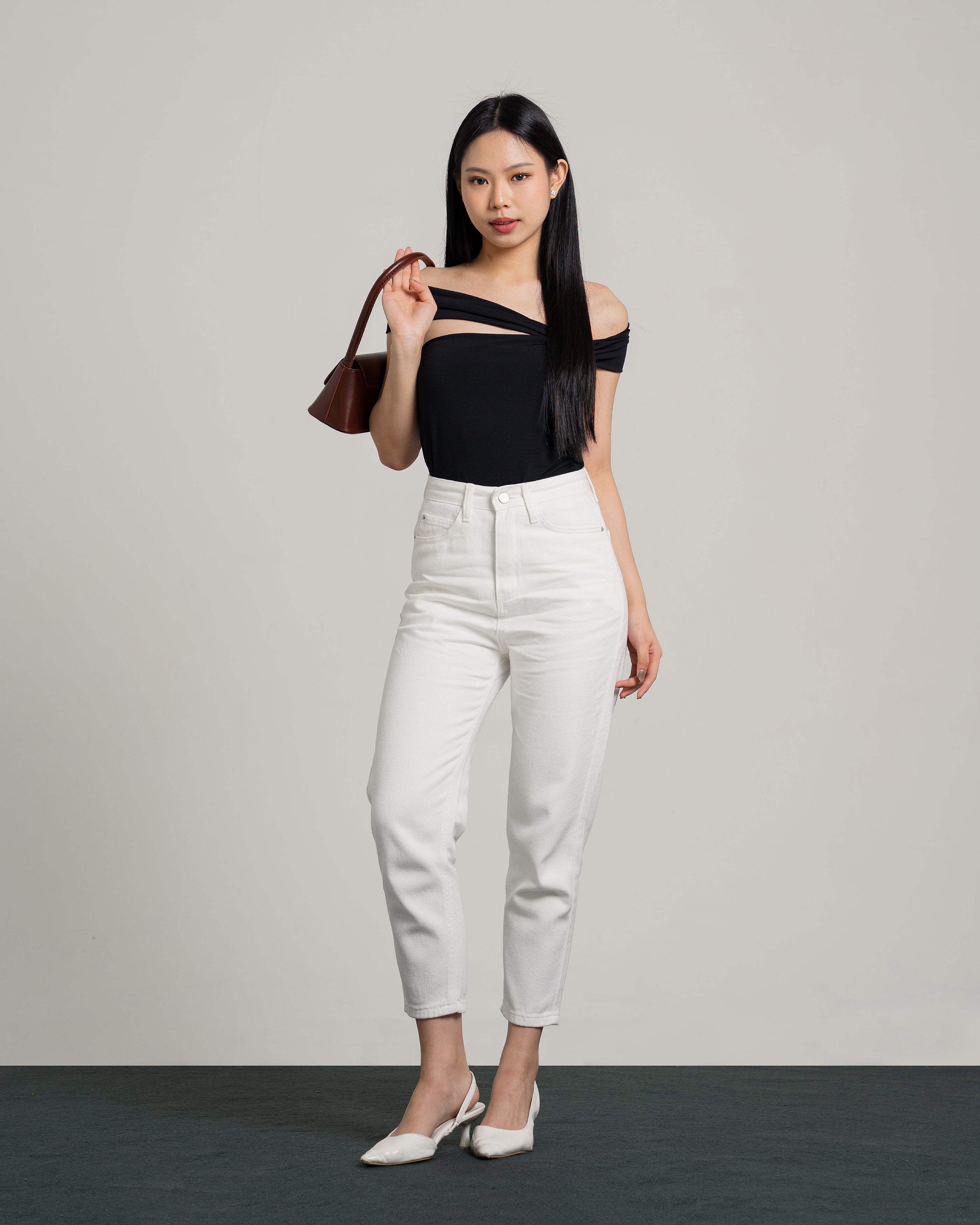 Boston Highwaist Mom Jeans in White