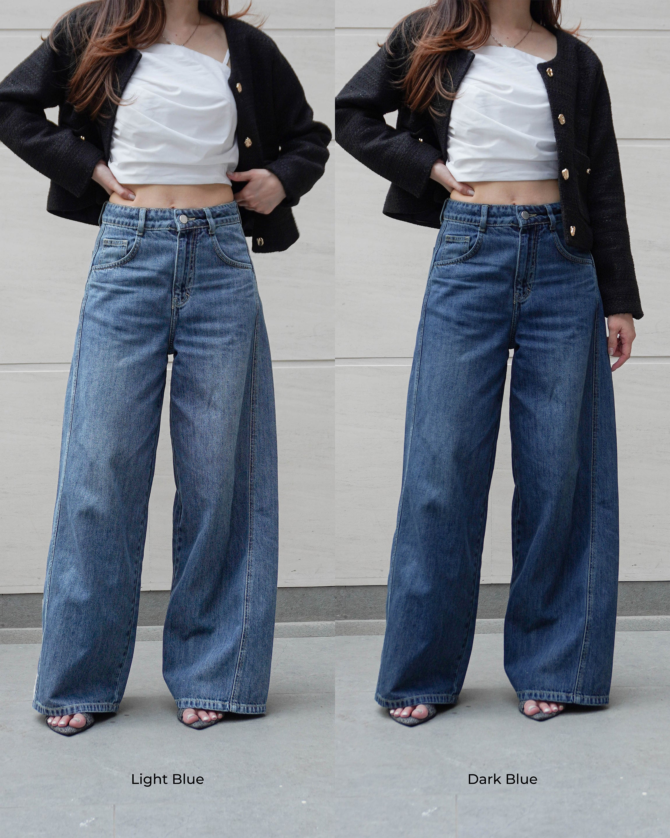 REAL Wide Jeans Dark Blue