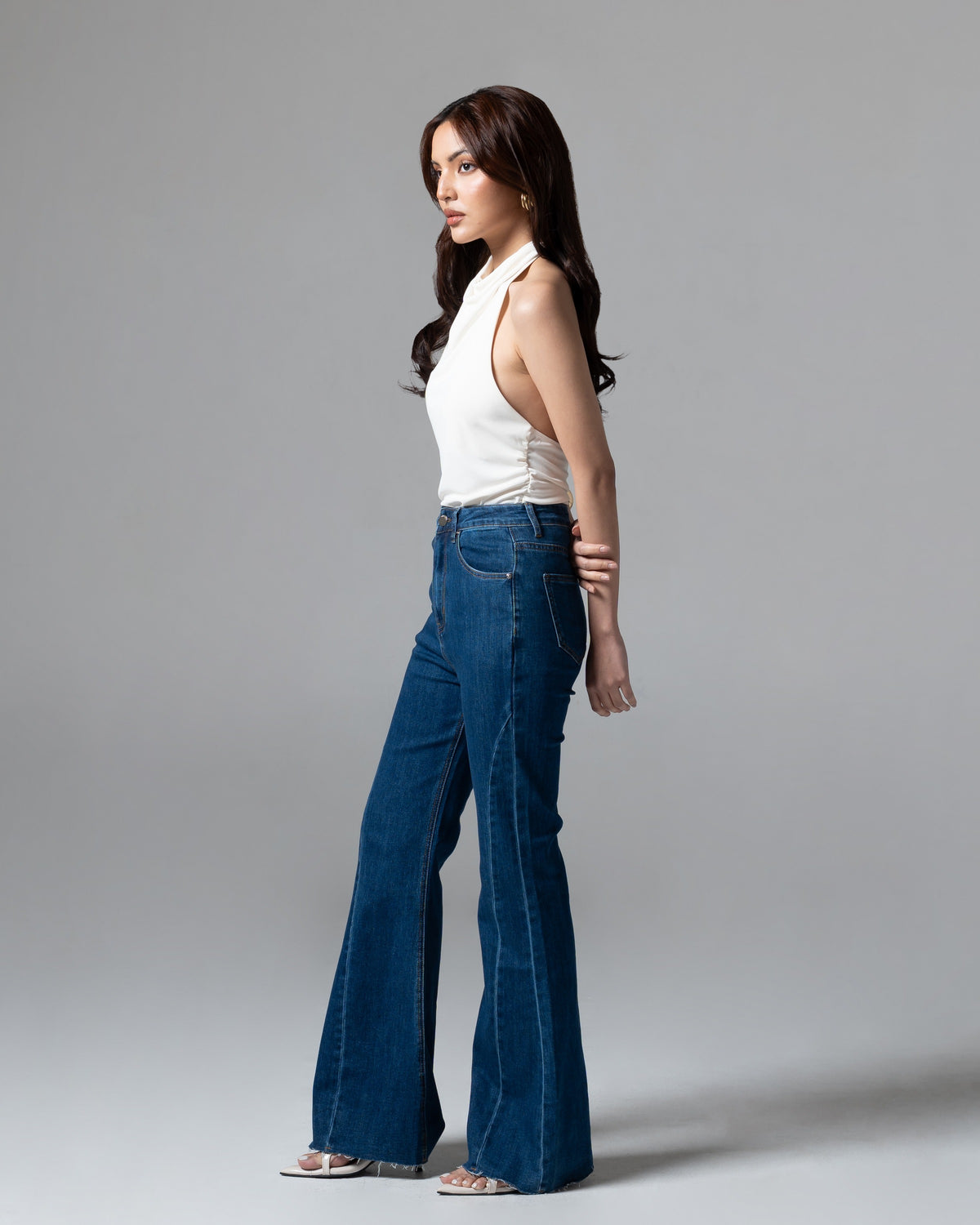 Blair Cutbray Jeans Dark Blue, regular size, tampak depan