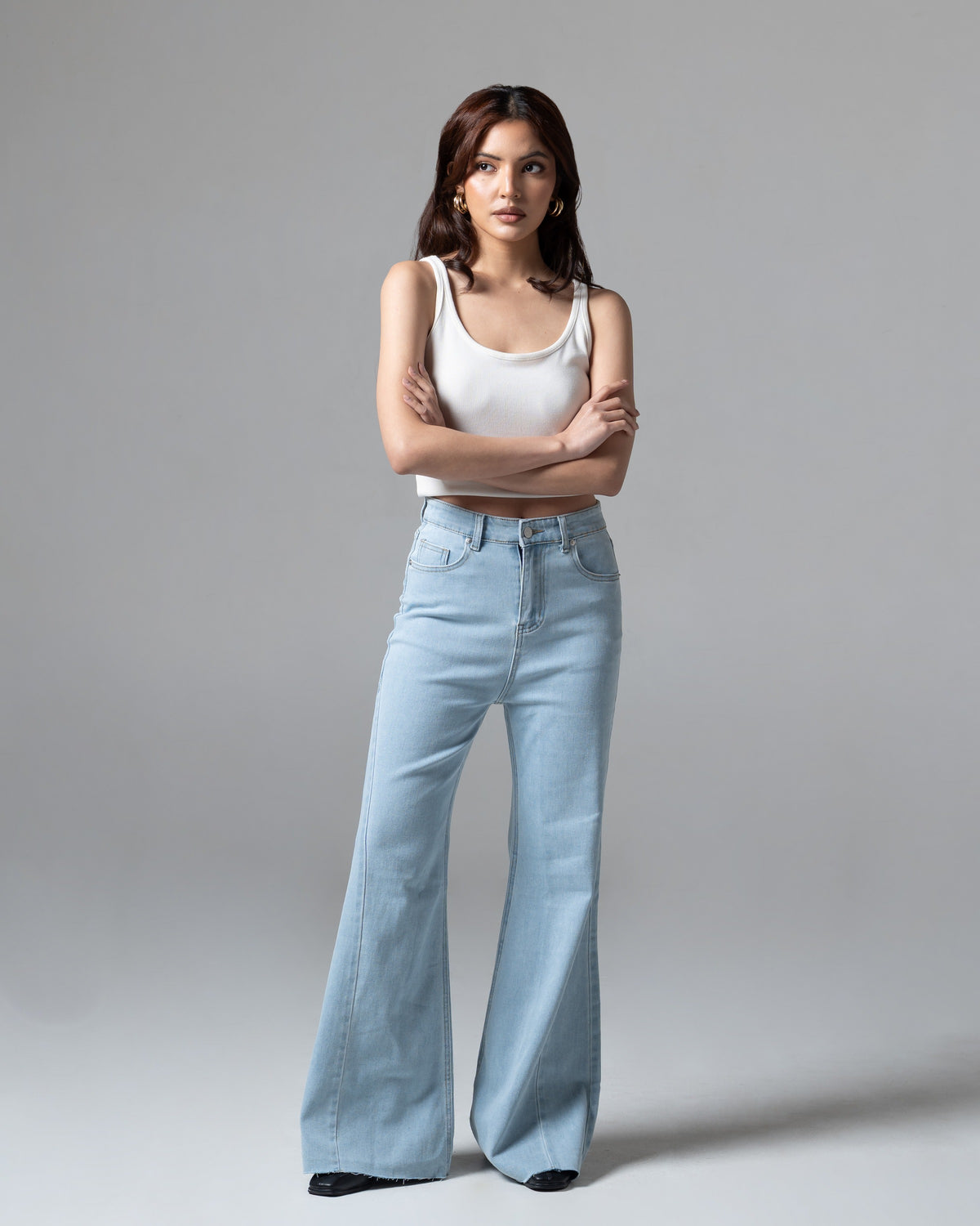 Blair Cutbray Jeans Light Blue, regular size, tampak depan