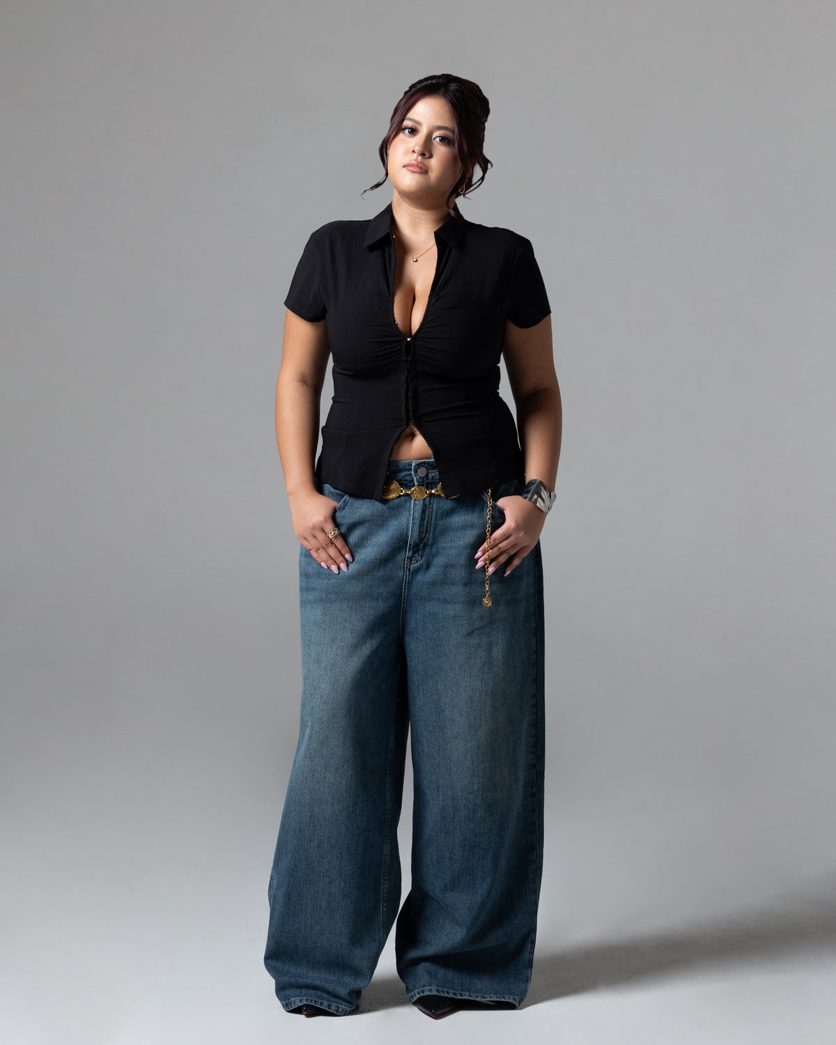 Coppen Straight Jeans, mid size, tampak depan