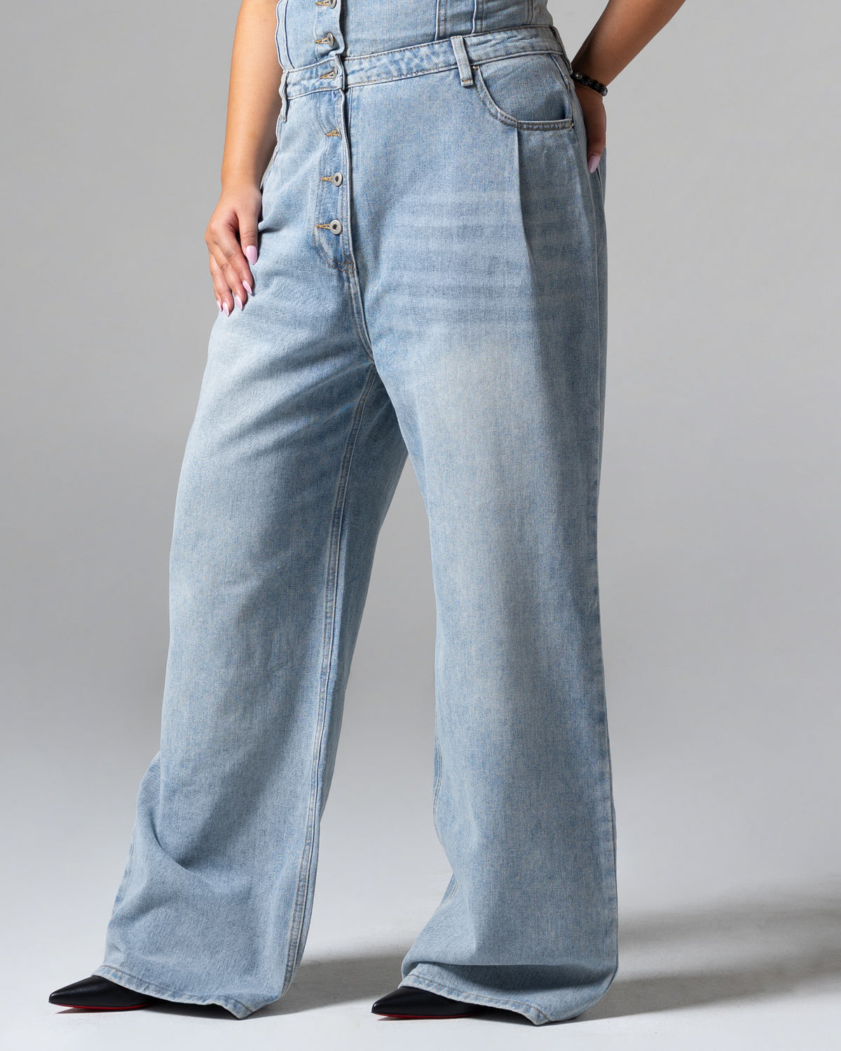 Kourtney Baggy Jeans, mid size, detail depan