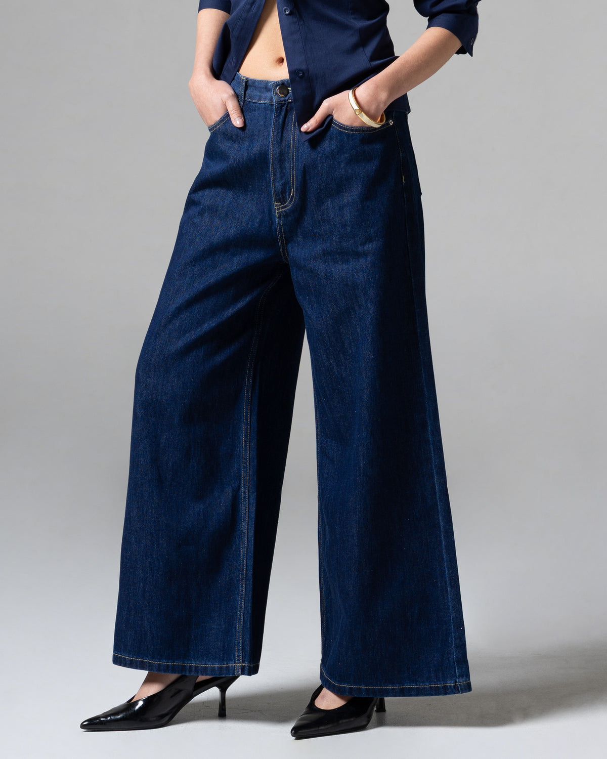 Marion Wide Jeans, detail depan