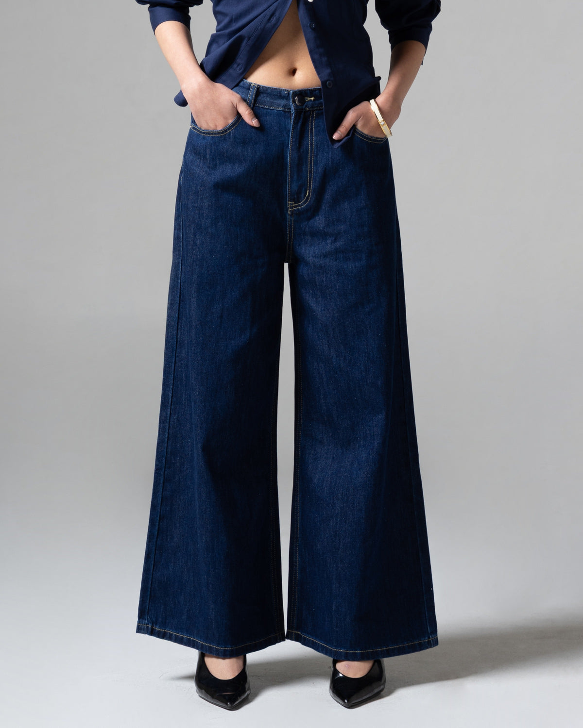 Marion Wide Jeans, detail depan